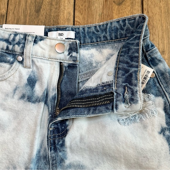 New BP Women's High Rise Distressed Bleached Cotton Ripped Denim Shorts / Sz 24 - Picture 10 of 14